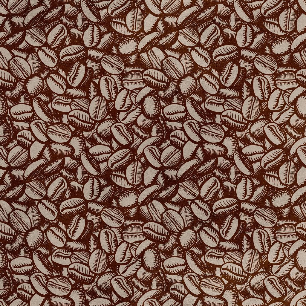 Royal Samt Stoff Polyester Zum Nähen - Motiv Kaffeebohnen 2