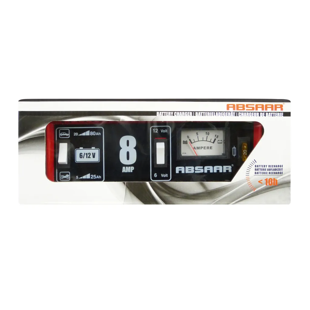 Caricabatterie Batteria Auto 8A Absaar | 6V-12V Rapido e Sicuro - 1