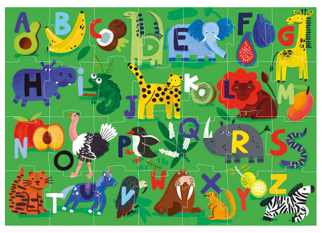 Educa Puzzle - Alphabet Tiere - XXL Teile - 28 Stück - Lernspielzeug