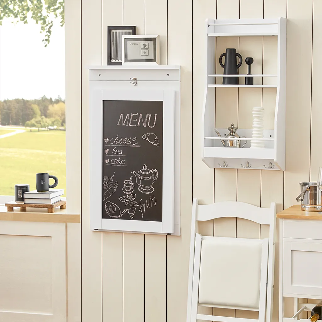 Tavolo da Pranzo Pieghevole SoBuy FWT20-W 50x75cm Bianco Lavagna - 2
