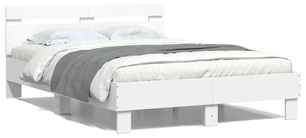 vidaXL Rám postele s čelem bílý 120x200 cm materiál na bázi Obrázek produktu 