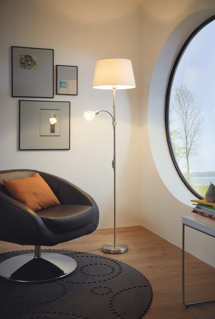 Lampadaire de Salon Blanc Eglo CONESA 95686 avec Double Éclairage