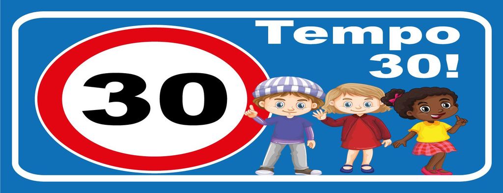vianmo Blechschild 10x27 cm Tempo 30 Kinder