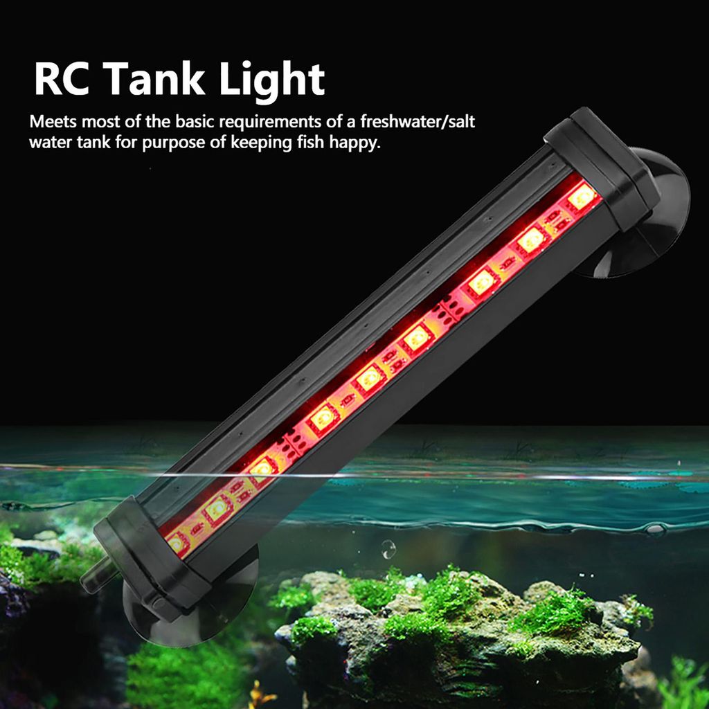 TOPINCN LED Aquarium Licht Aquarium Bubble Light LED-Unterwasserlicht mit Fernbedienung + manuelle Farb?nderung(16cm)