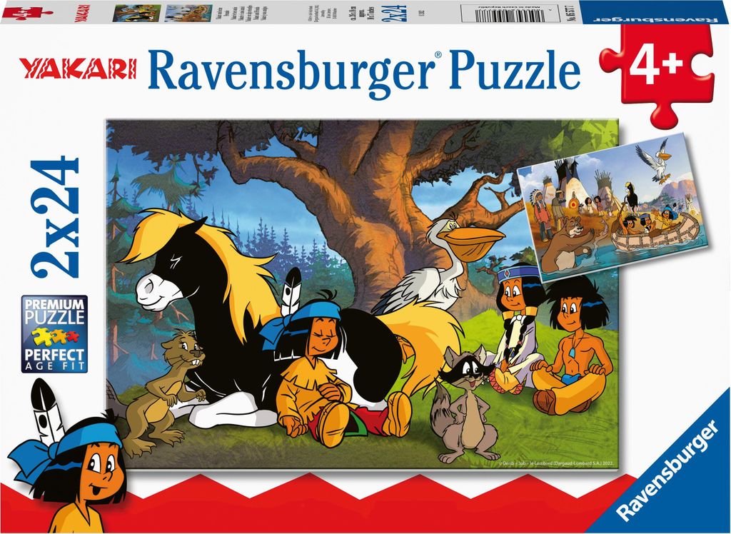 Ravensburger Ravensburger Kinderpuzzle 05577 Yakari und seine Freunde 2x24 Teile Yakari Puzzle fü r Kinder ab