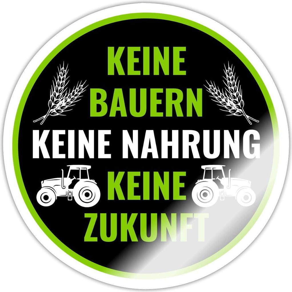 Spreadshirt Keine Bauern Keine Nahrung Statement Sticker Aufkleber, 10 x 10 cm, Weiß glänzend
