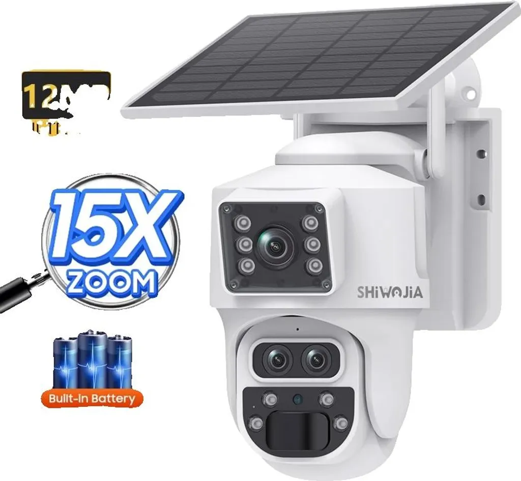 Surveillance de chantier et ferme : caméra solaire 4G 12MP zoom 15x