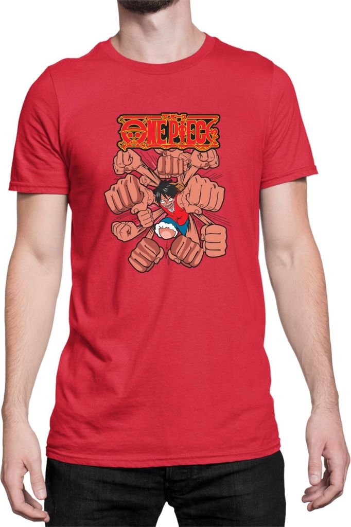Herren T-Shirt Japan Anime Manga One Manga Piece Anime Punch One Manga Piece Anime Punch, Man M / Rot