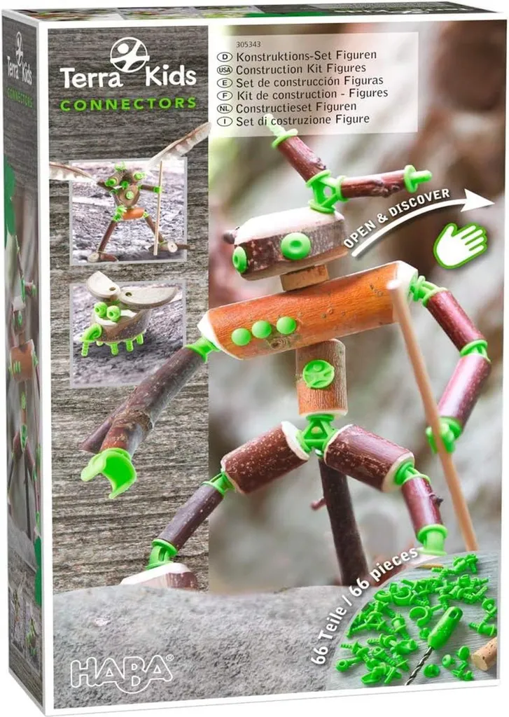 Construire sans Colle : Kit Connecteurs Terra Kids pour Figurines en Bois