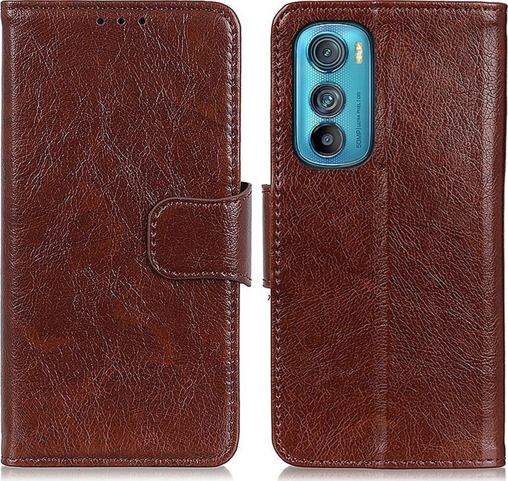 Mobigear Classy Motorola Edge 30 Hülle Klapphülle Geldbörse - Braun
