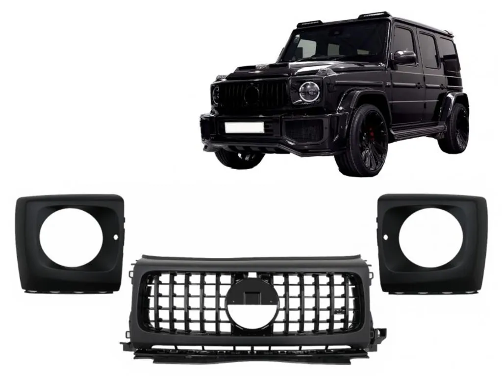 Grilles de Protection de Phares Mercedes G63 AMG Style GT-R Noires ABS