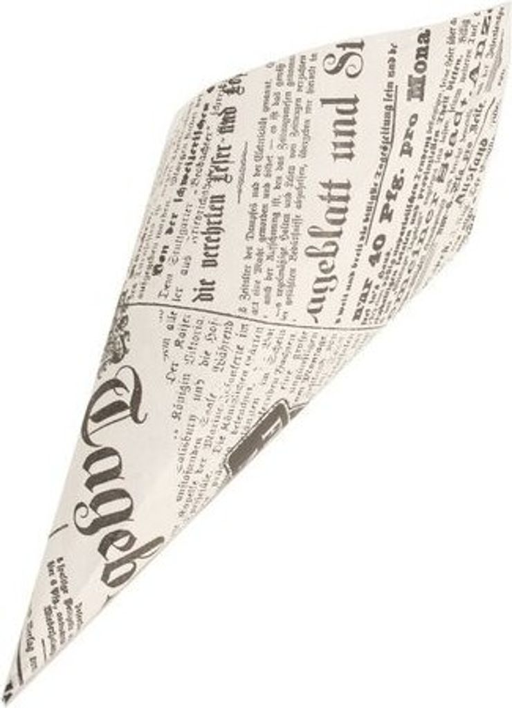 Spitztüten 100 Stück Newspaper | Für 250gr. Süßigkeiten | für Popcorn und gebrannte Mandeln | Candybar | Hochzeit | Kindergeburtstag | Bonbon...