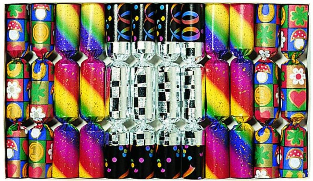 Knallbonbon 15cm 12er Schachtel bunt 3-fach sortiert im Produktbild 