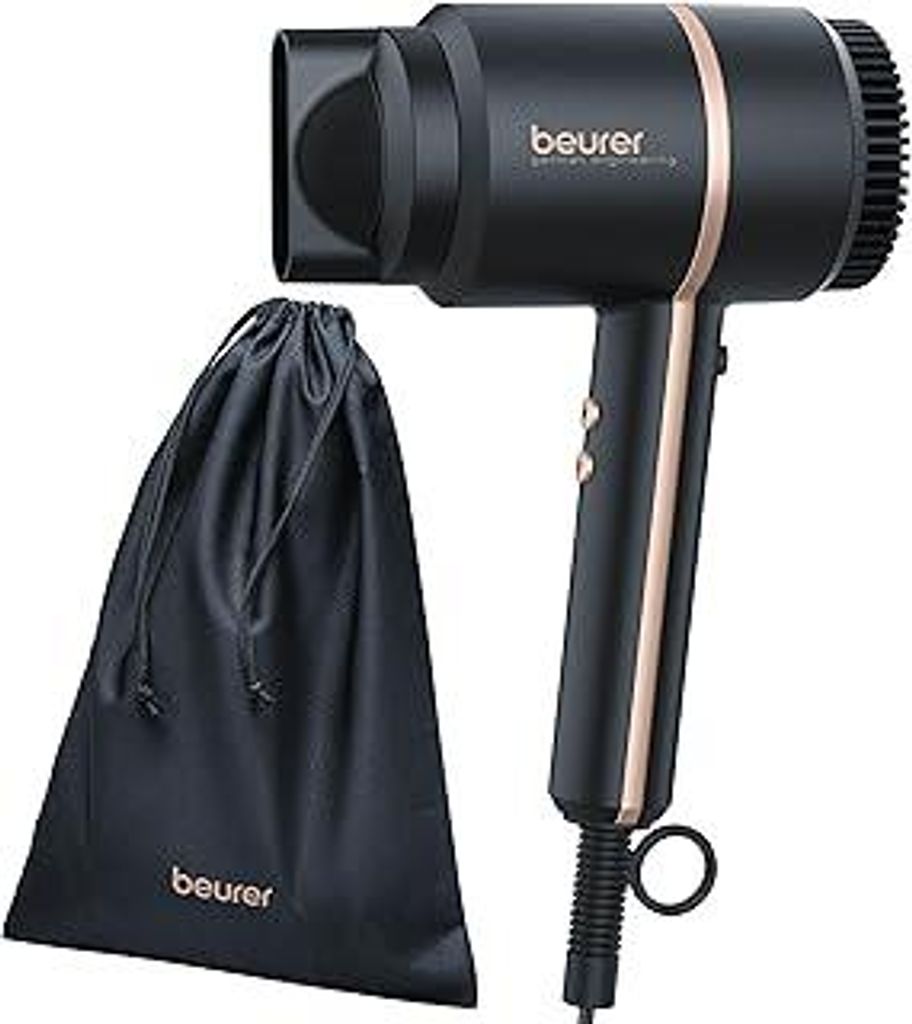 Beurer HC 35 Haartrockner, kompakter Föhn mit Ionenfunktion für glänzendes & geschmeidiges Haar, inkl. Stylingdüse, leistungsstarke 1600-2000 W...
