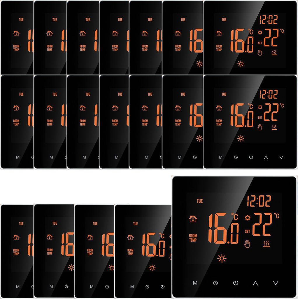 20X Smart Digital LCD Raumthermostat für 16A Elektroheizung Fußbodenheizung Woche Programmierbare Thermostat