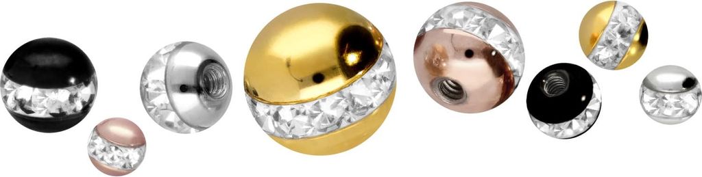 Chirurgenstahl Schraubkugel EPOXY-RING RoséGold Gewinde: 1,6mm | Kugelgröße: 4mm