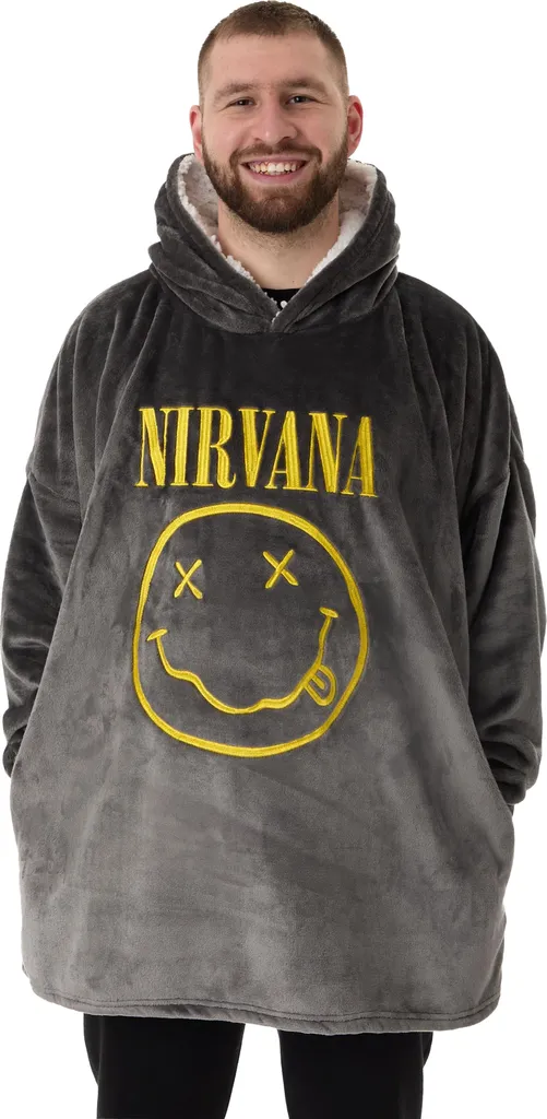 Hoodie de Couverture Nirvana pour Soirée Cocooning - Sweat Plaid Homme Gris