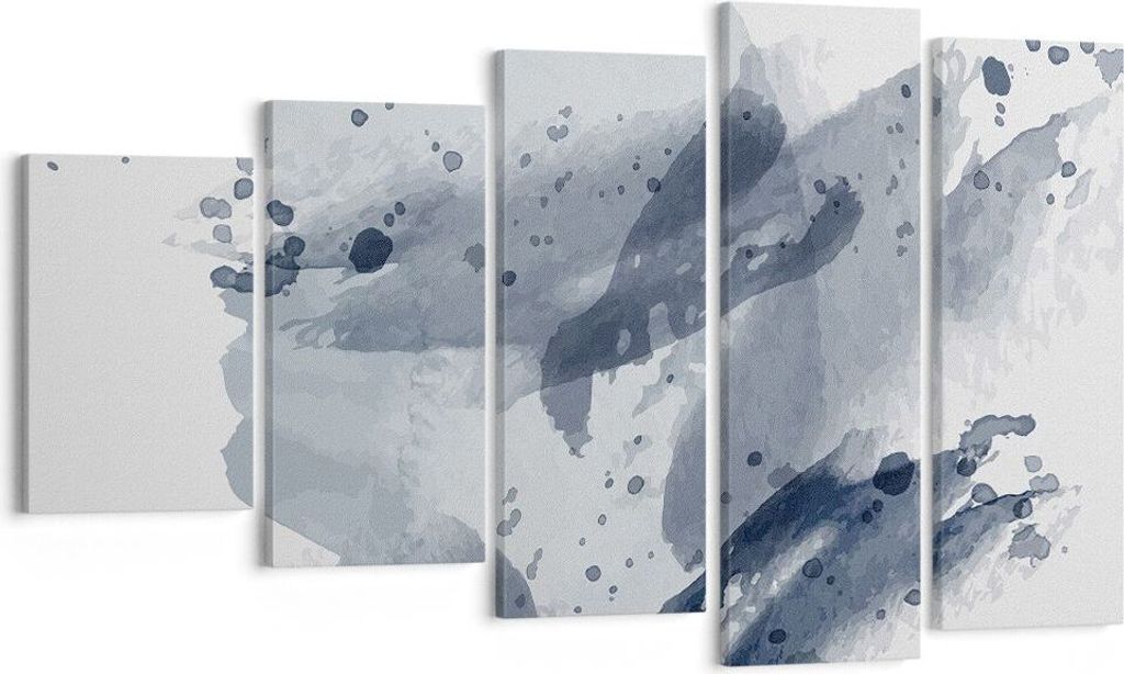 Bild auf Leinwand - Leinwandbild - 5 Teile - Abstraktion Blau Minimalismus - 100x60cm - Wand Bild - Wanddeko - Wandbilder - Leinwanddruck - Bilder ...