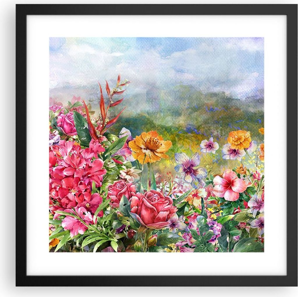 Gerahmtes Poster - Schwarzer Rahmen - blume sommer natur - Produktbild 