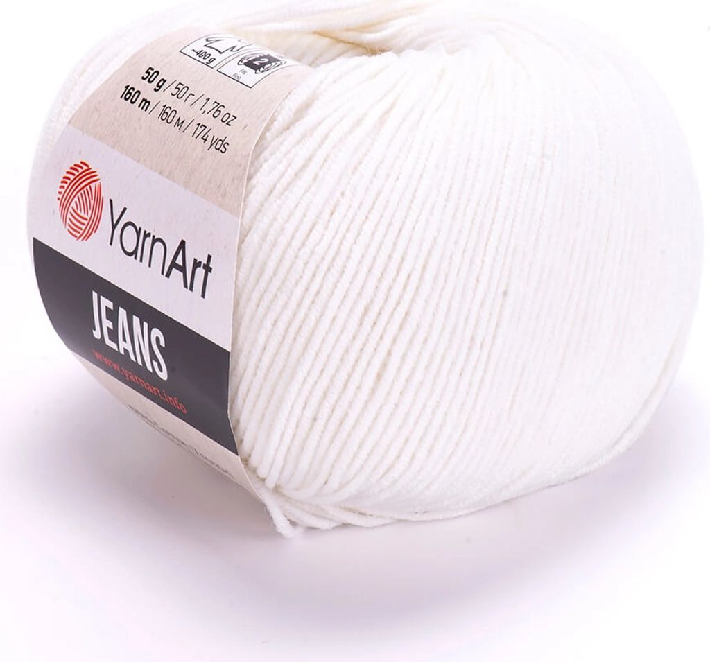 Yarn Art Jeans 01 White Strickgarn Produktbild 1