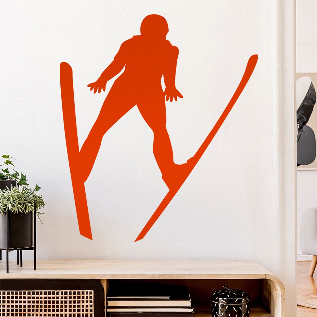 Skispringen Sportler Figur Wandtattoo Wandaufkleber Wall Sticker - Dekoration, Küche, Wohnzimmer, Schlafzimmer, Badezimmer