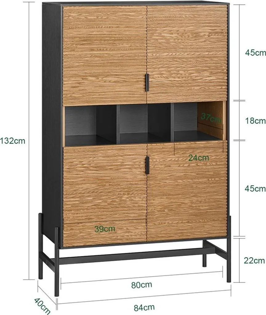 Optimiser votre Espace : Buffet Bas SoBuy 4 Portes pour Rangement Net - 3
