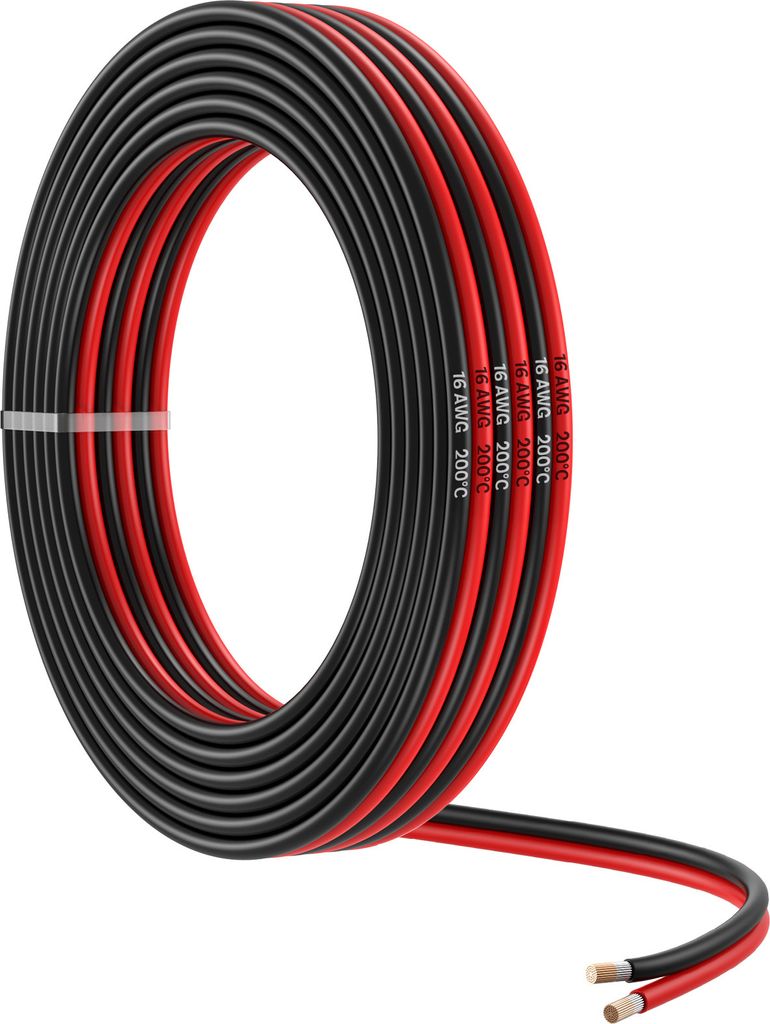 16 AWG Elektrischer Draht Parallel-16 Gauge (1,31mm²)-2 Kabel Jede 10m / 32.8ft