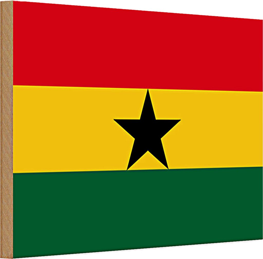 Holzschild Flagge Ghana 30x20cm Flag of Ghana