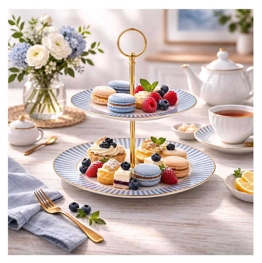 Etagere 2 stöckig Keramik Servieretagere 24 cm Produktbild 