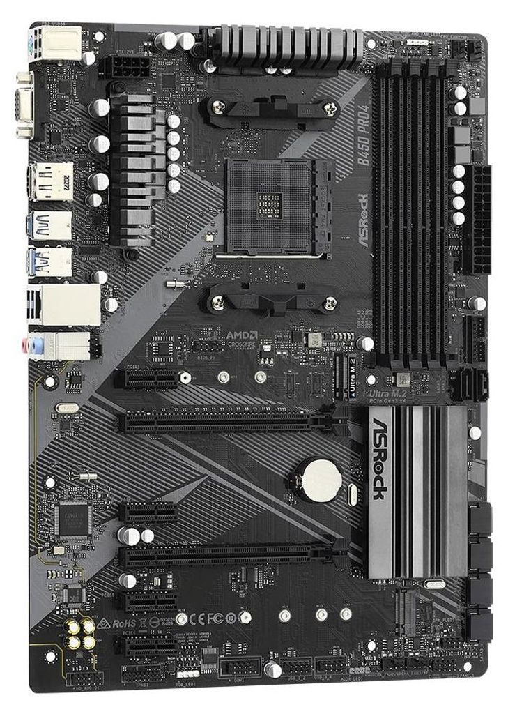 Asrock B450 Pro4 R2.0, AMD, Sockel AM4, AMD Athlon, AMD Produktbild 