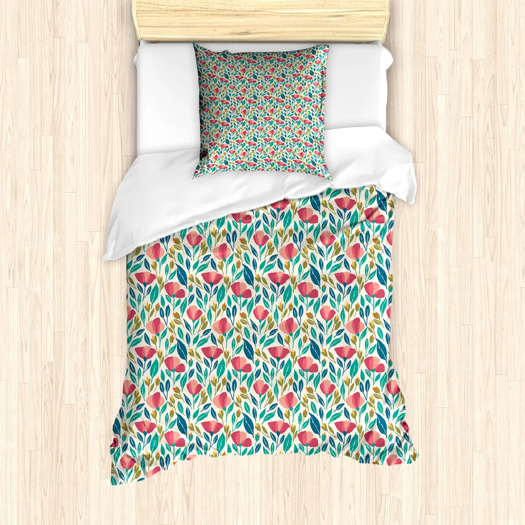 Set Copripiumino Singolo ABAKUHAUS 135x200 Floreale Multicolore