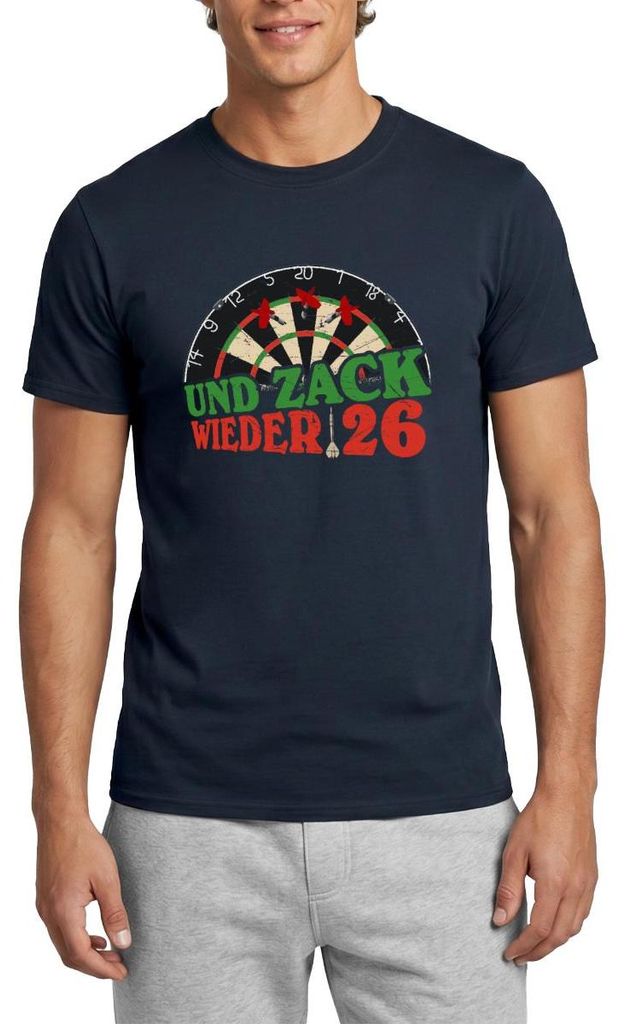 Spreadshirt Dart Dartscheibe Und Zack wieder 26 Männer T-Shirt, XXL, Navy