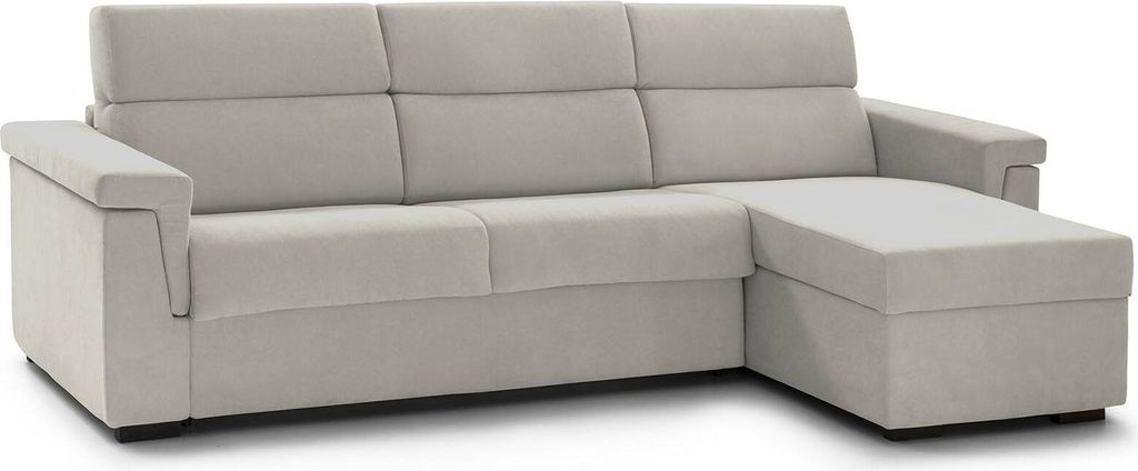 Esca - Schlafsofa mit Ottomane, 285x160 cm Beige, Abziehbar Italy