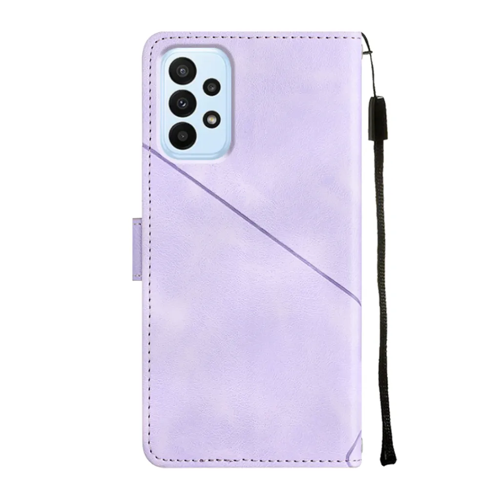 Cover Viola Samsung A73 5G: Custodia Elegante in Pelle con Intagli 3D - 4