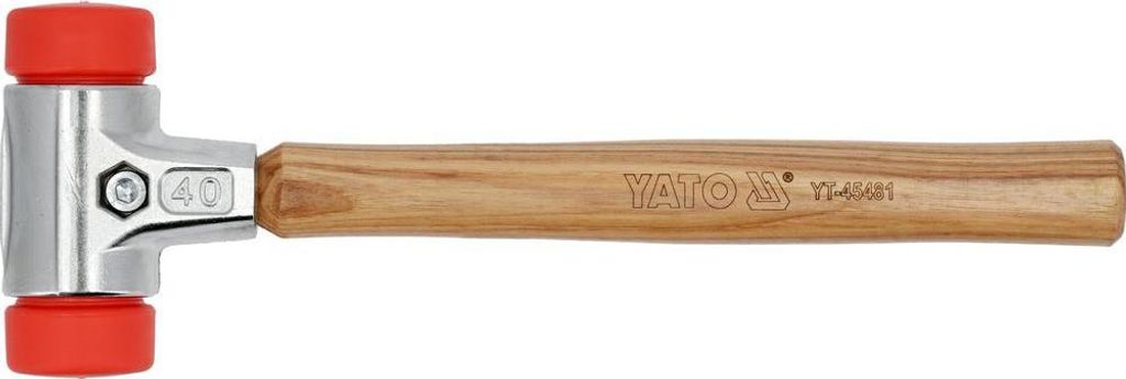 Yato Schonhammer Rückschlagfrei Ausbeulhammer Hammer Doppelseitiger Hammer Doppelkopfhammer, Durchmesser:Ø 40mm / 630g (YT-45481)