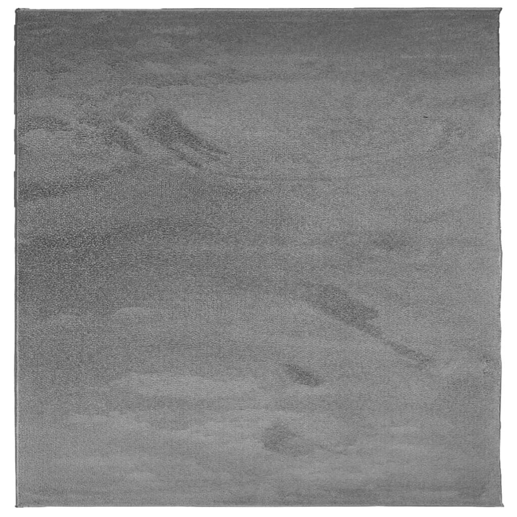 vidaXL Teppich OVIEDO Kurzflor Anthrazit 120x120 cm Produktbild 