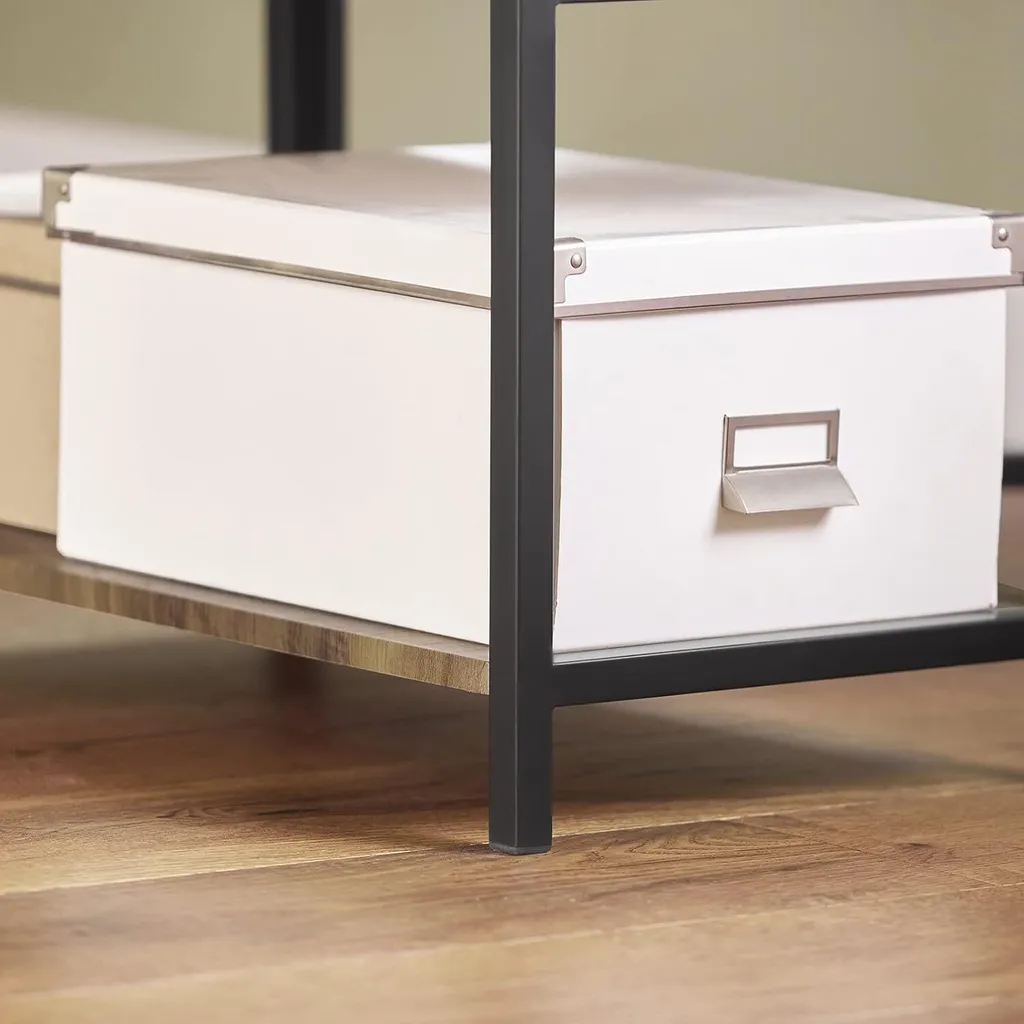 Table de repas pliante 180cm modulable avec 3 étagères de stockage gris