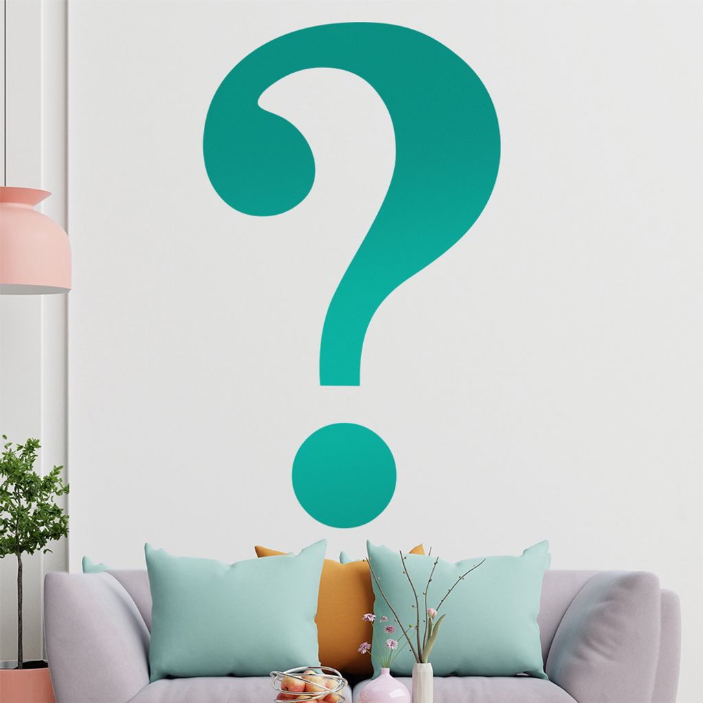 KIWISTAR Fragezeichen Schriftensystem Rhetorik Wandtattoo in 6 Größen - Wandaufkleber Wall Sticker - Dekoration, Küche, Wohnzimmer, Schlafzimmer...