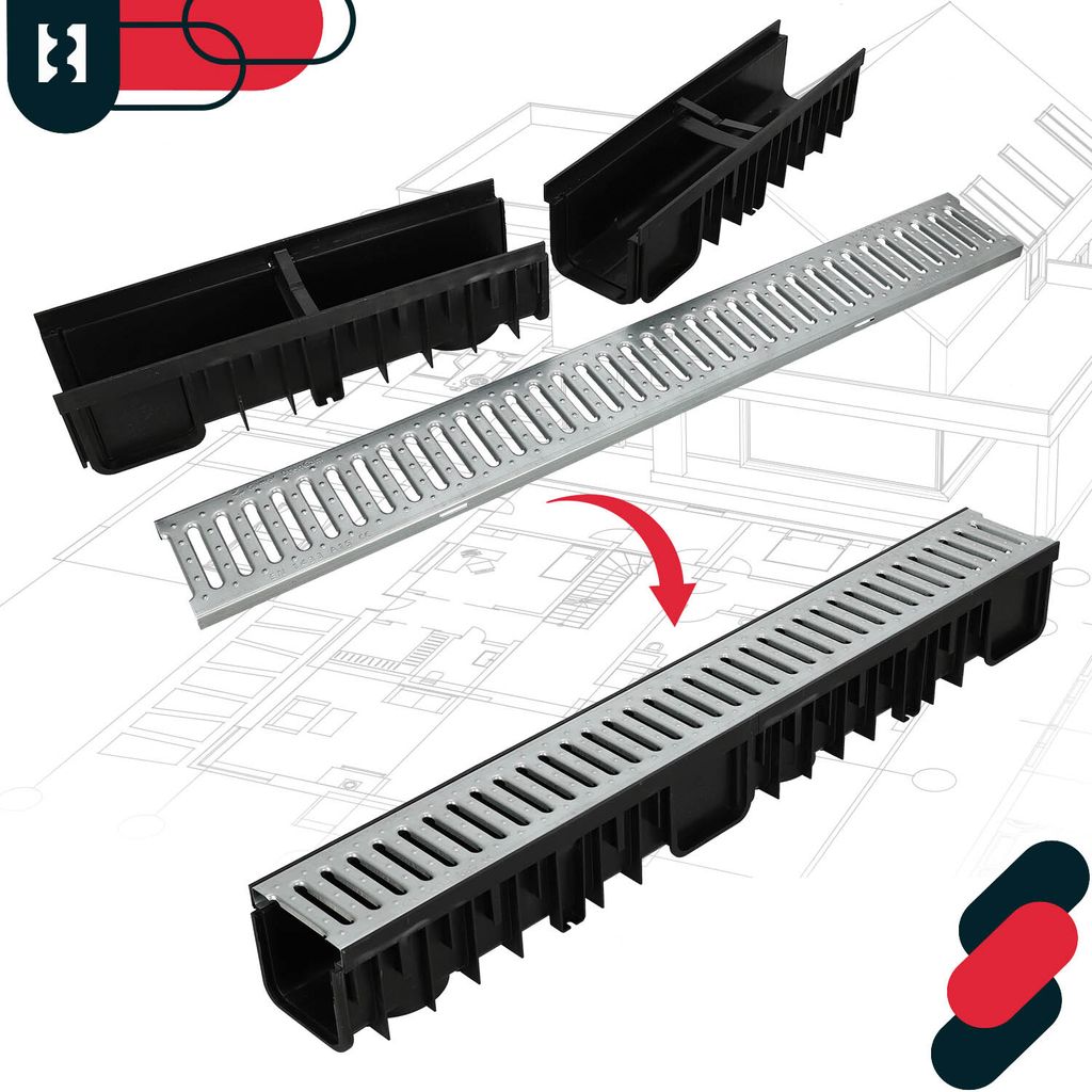 KOTARBAU® Entwässerungsrinne Garagenset 3 Meter System A15 Produktbild 7