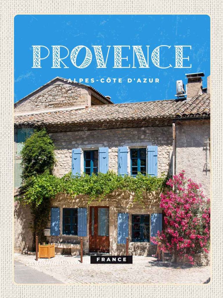 vianmo Holzschild 40x30 cm Provence alpes-sote d ́azur Altstadt Bildmotiv Reisemotiv Europa
