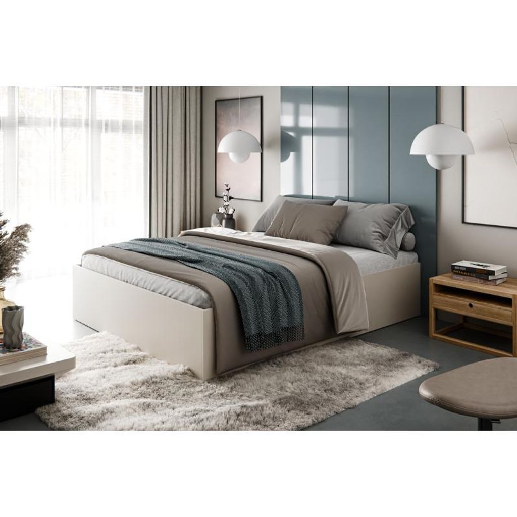 Bett BELLA 160x200cm, Farbe CASHMERE, mit Rahmen, ohne Matratze
