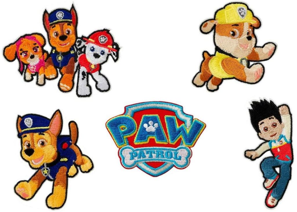 Paw Patrol © Set 5 Stück Chase Marshall Skye - Aufnäher, Produktbild 