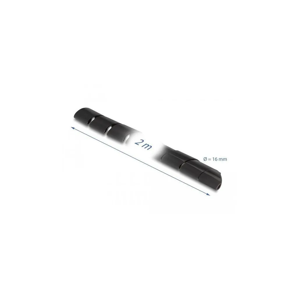 Delock Tubo a Spirale 2m x 16mm Nero | Organizzatore Cavi Professionale - 2