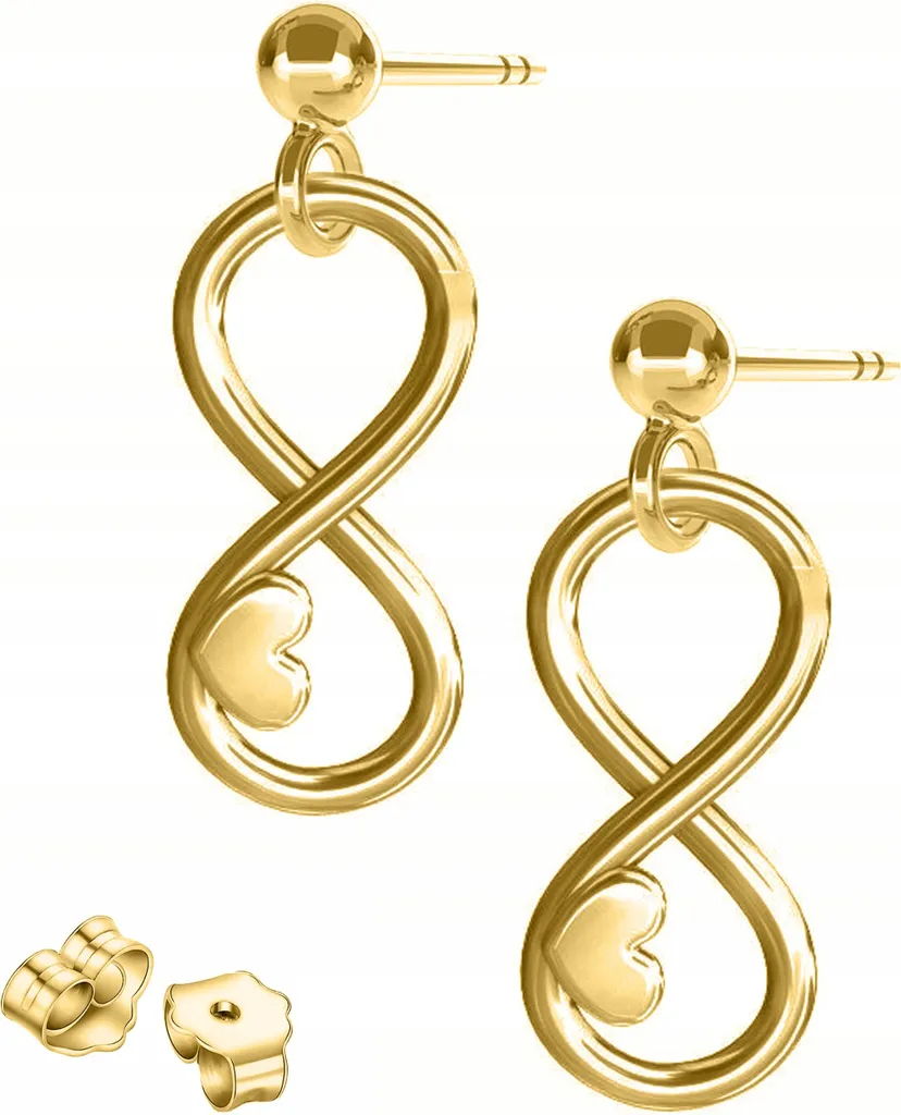 Orecchini Cuore e Infinito Oro e Argento 925 - Design Contemporaneo
