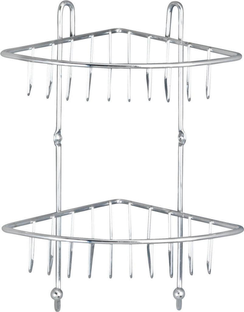 WENKO Eck Ablage Regal Bad Chrom Dusche Wand zwei Etagen Stahl hochwertig MILANO