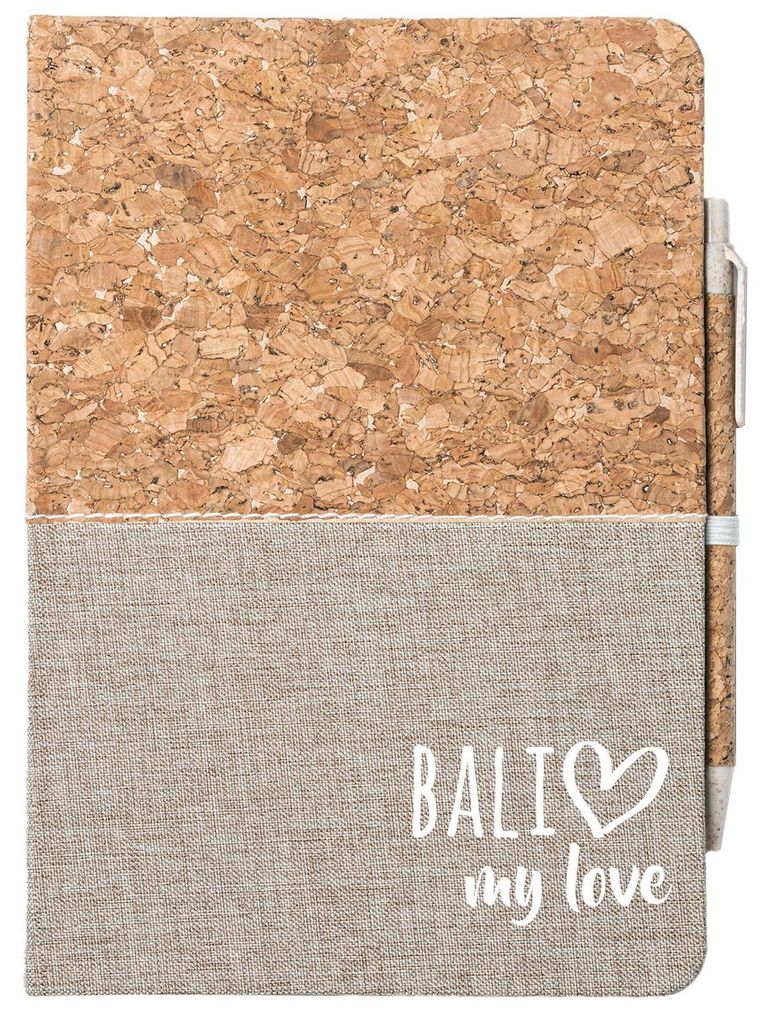 Huuraa Notizbuch A5 Bali my love 80 Blatt inkl. Kugelschreiber Tagebuch Geschenkidee