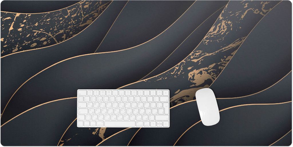 Wellenlinien Mit Flecken – Schreibtischunterlage – Rutschfeste Tischunterlage – Schreibtischmatte für Büro & Zuhause – Schreibunterlage ...
