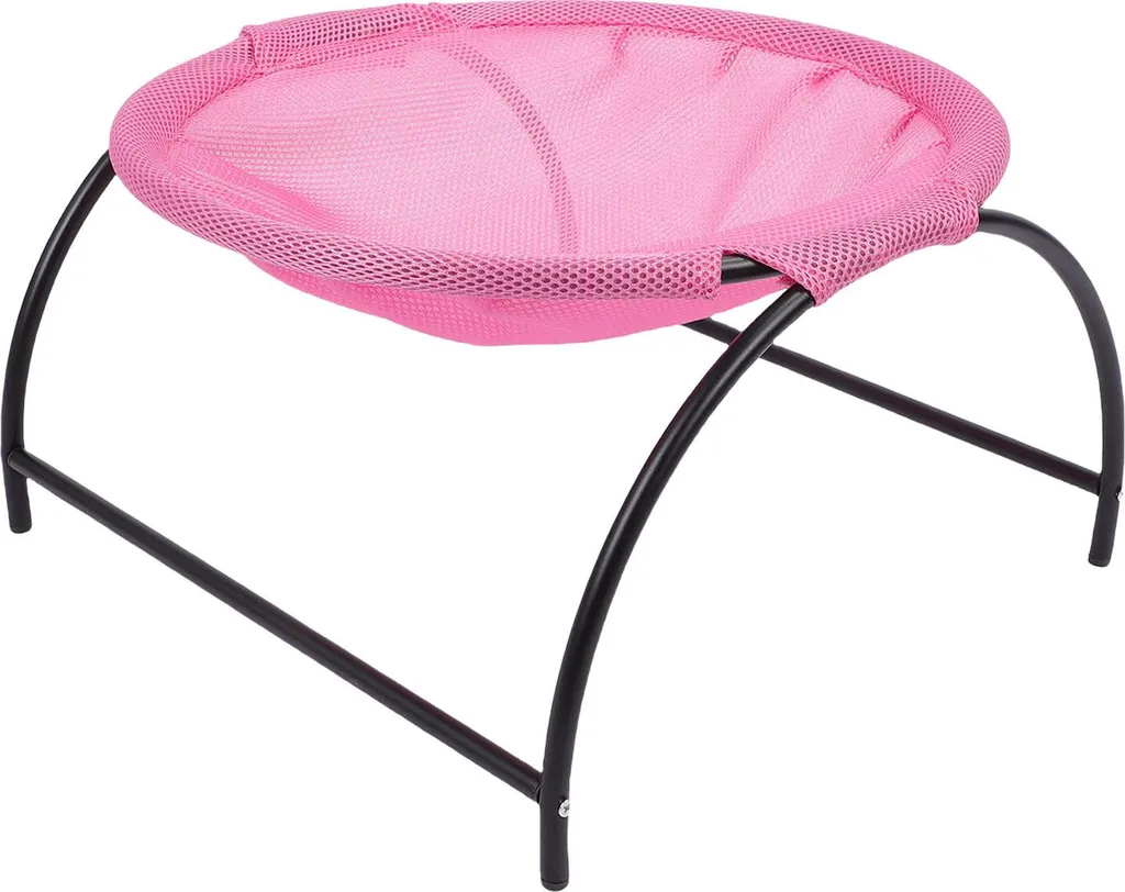Lit hamac pour chats surélevé avec filet respirant rose lavable - 3