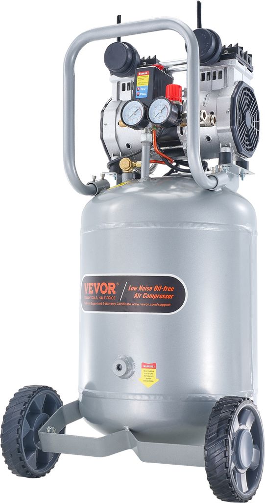 VEVOR Luftkompressor 49L Flüsterkompressor 2HP Luftpumpe ölfrei 8bar Kompressor Einphasig Geräuschpegel ≤63dB Ideal zum Aufpumpen von Reifen A...