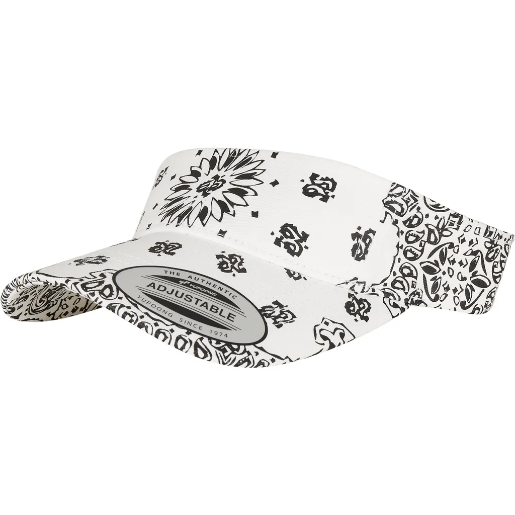 Visiera Flexfit 8888BP Bandana Print - Bianca/Nera Taglia Regolabile